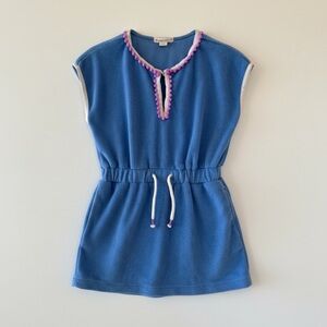J.Crew Crewcuts Terry Pom-Pom Blue Swim Cover-Up Dress | Girls 4